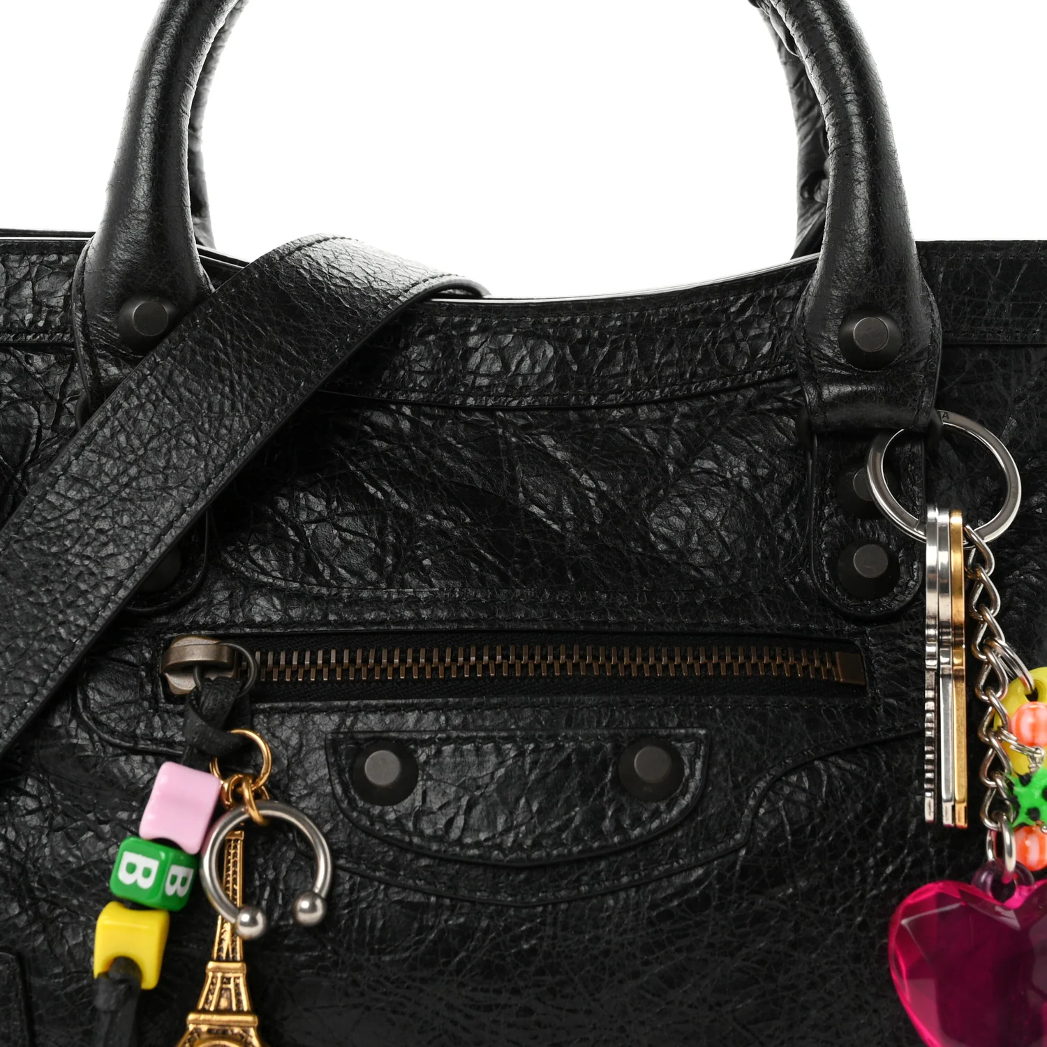 Balenciaga Agneau Arena Classic Hardware Charms Small Le City Black - Image 8