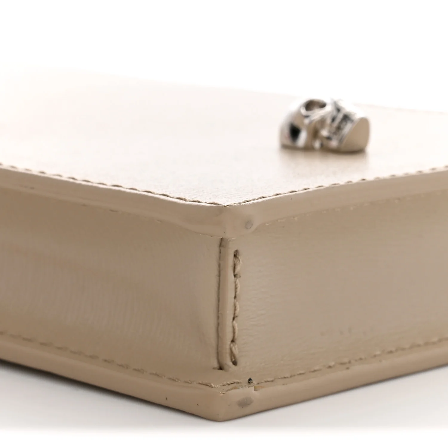 Alexander McQueen Calfskin Chain Phone Case Beige - Image 4