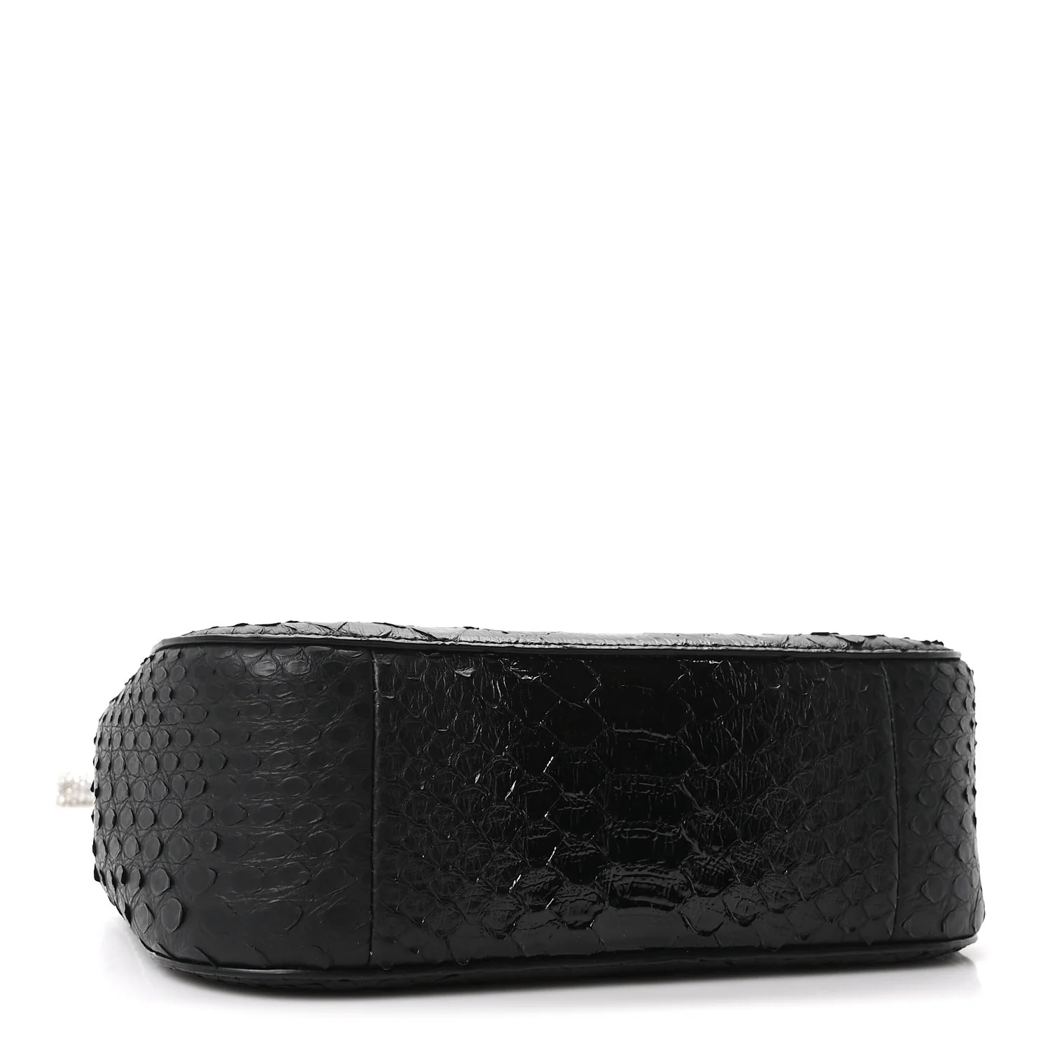 Alexander McQueen Snakeskin Crystal Mini T Bar Top Handle Black - Image 4
