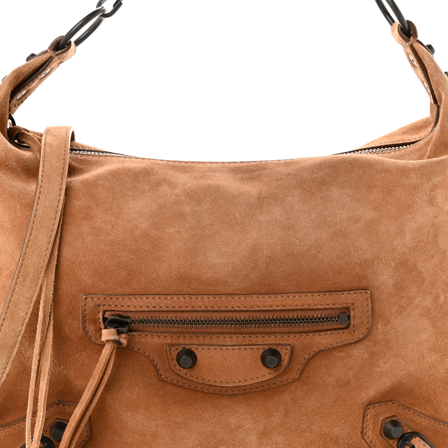 Balenciaga Suede Classic Hardware Small Le City Hobo Bag Camel - Image 8