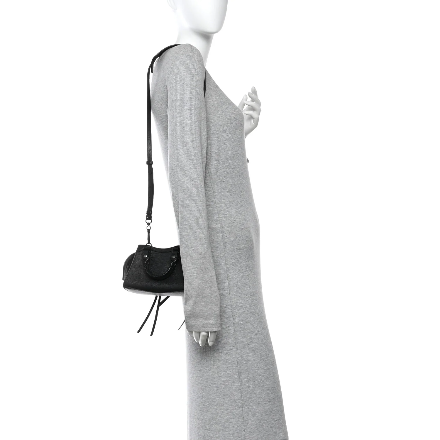 Balenciaga Grained Calfskin Neo Classic Black Hardware Nano City Crossbody Black - Image 2