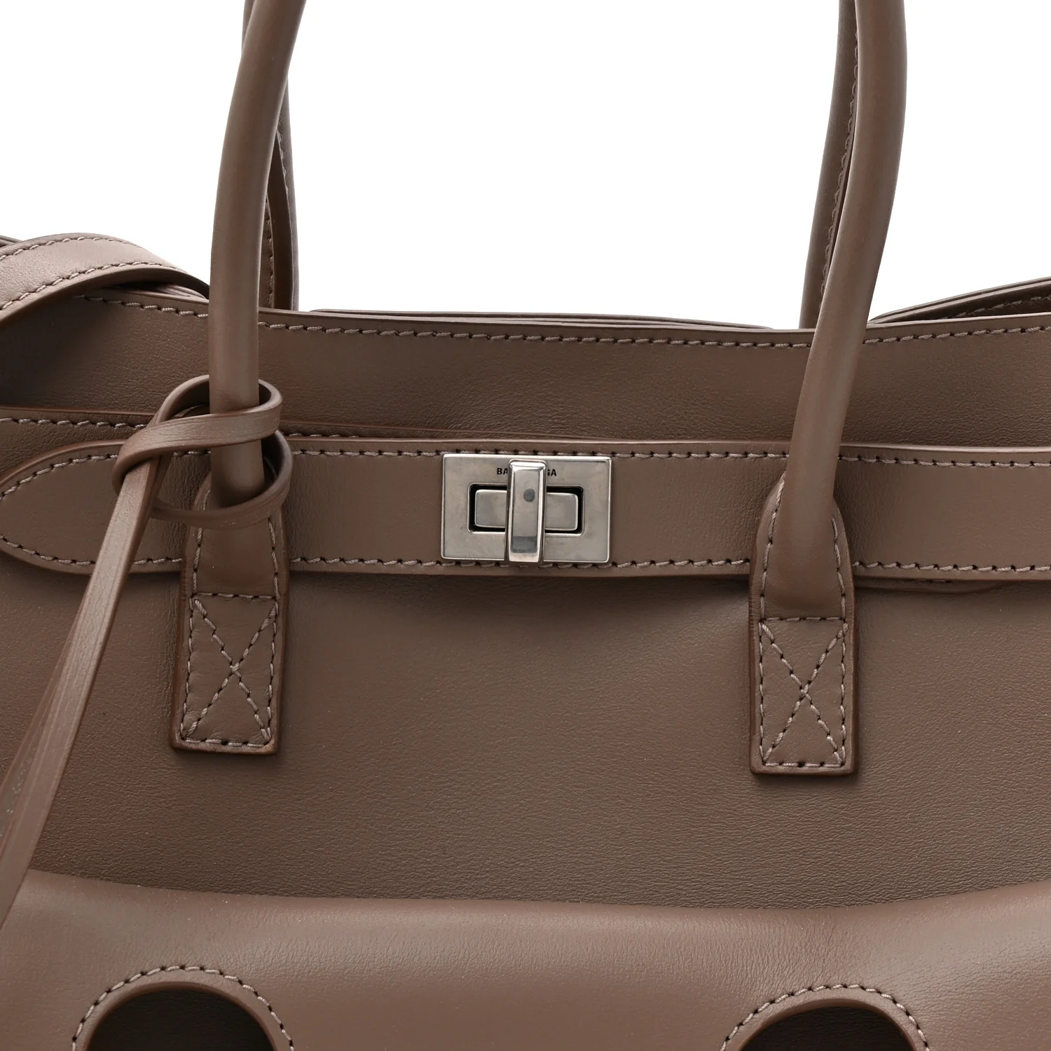 Balenciaga Smooth Calfskin Small Bel Air Carry All Bag Taupe - Image 8