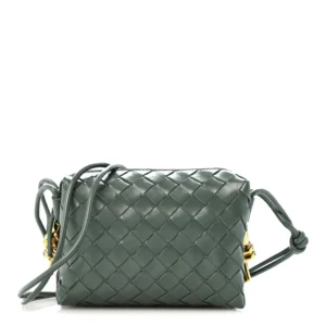 Bottega Veneta Polished Nappa Intrecciato Knot Mini Loop Camera Bag Aloe