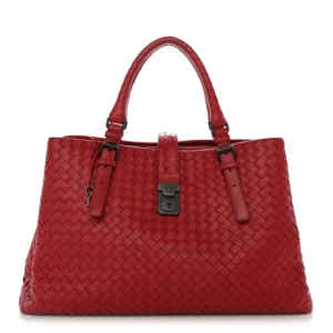 Bottega Veneta Light Calf Intrecciato Medium Roma Fraise
