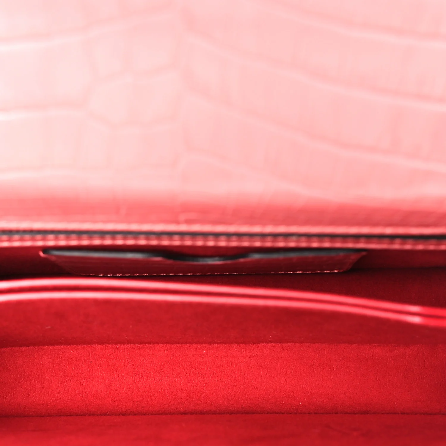 Alexander McQueen Shiny Crocodile Embossed Jeweled Satchel Pink - Image 5