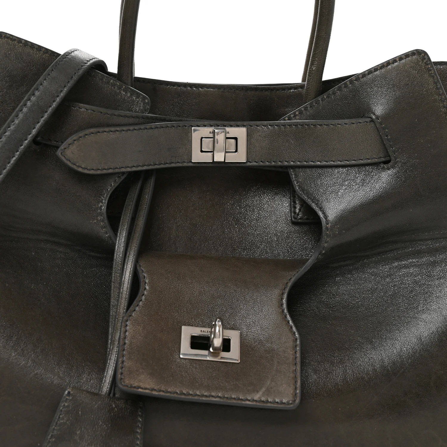 Balenciaga Vegetable Tanned Lambskin Small Bel Air Carry All Bag Grey - Image 7