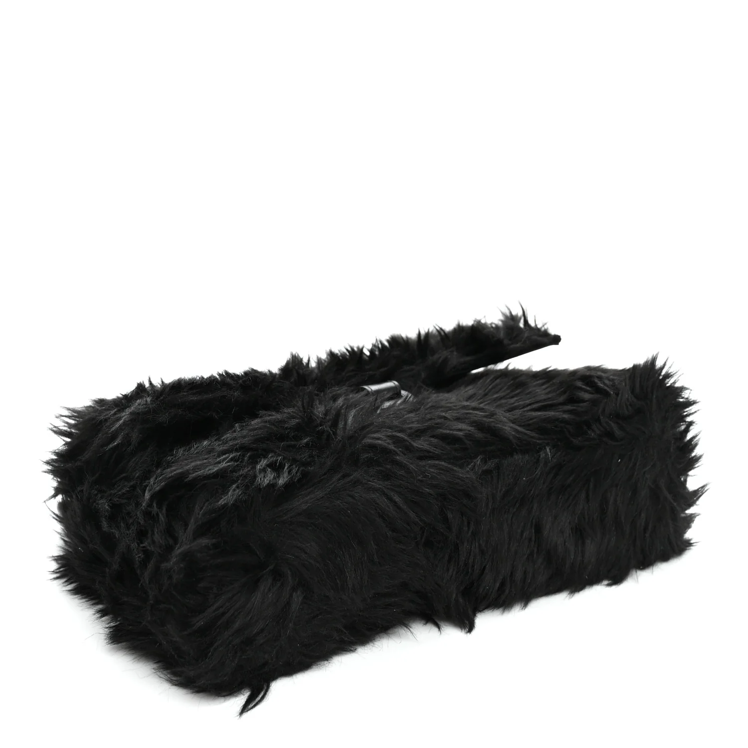 Balenciaga Faux Fur Small Downtown Shoulder Bag Black - Image 3