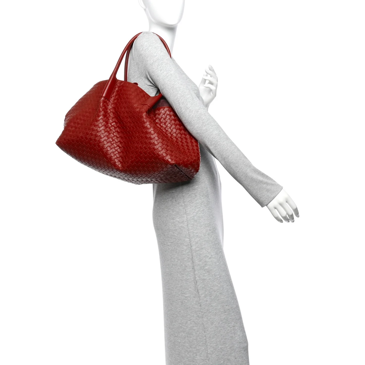 Bottega Veneta Calfskin Intrecciato Large Pinacoteca Reversible Tote Rust Deep Mahogany - Image 3
