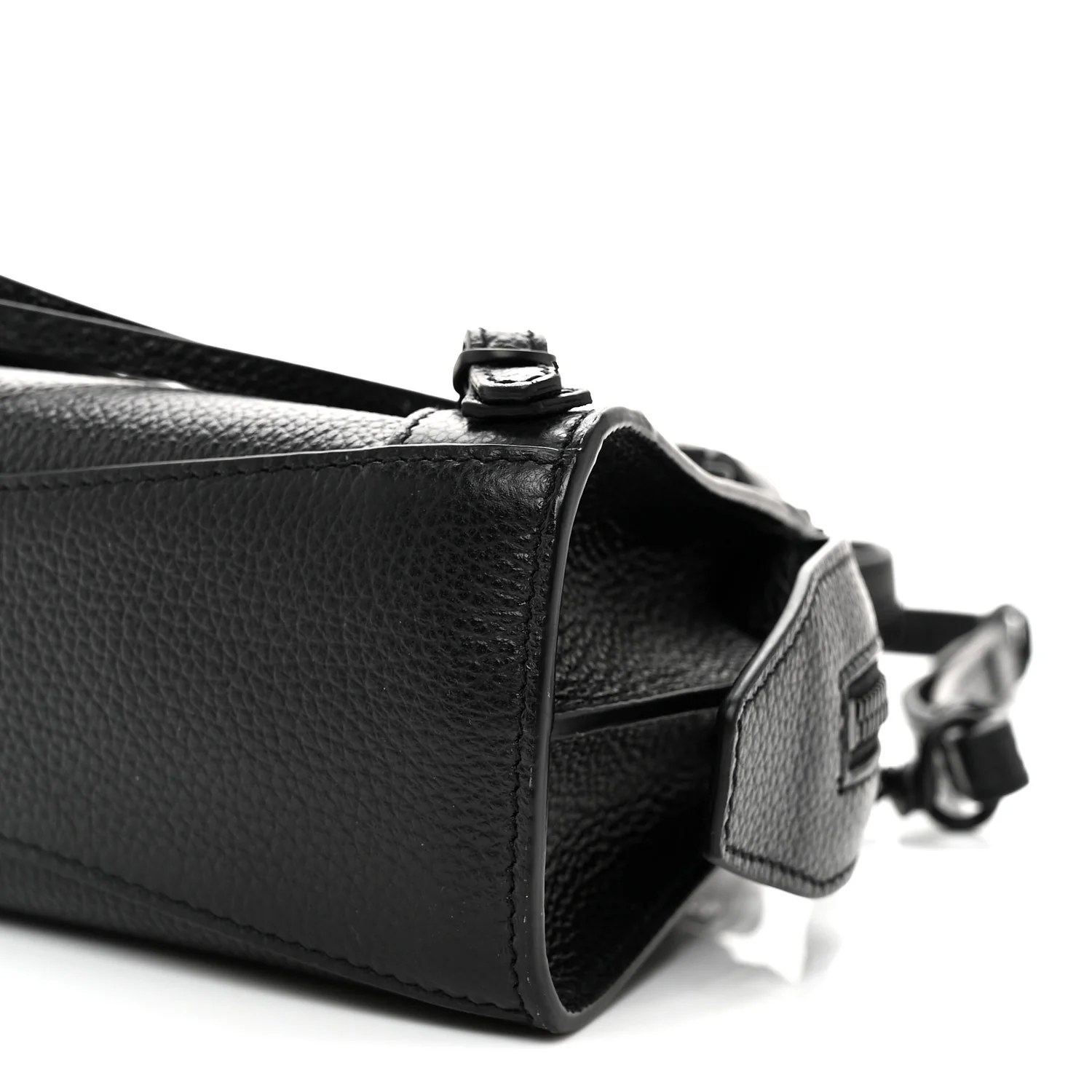 Balenciaga Grained Calfskin Neo Classic Black Hardware Nano City Crossbody Black - Image 10