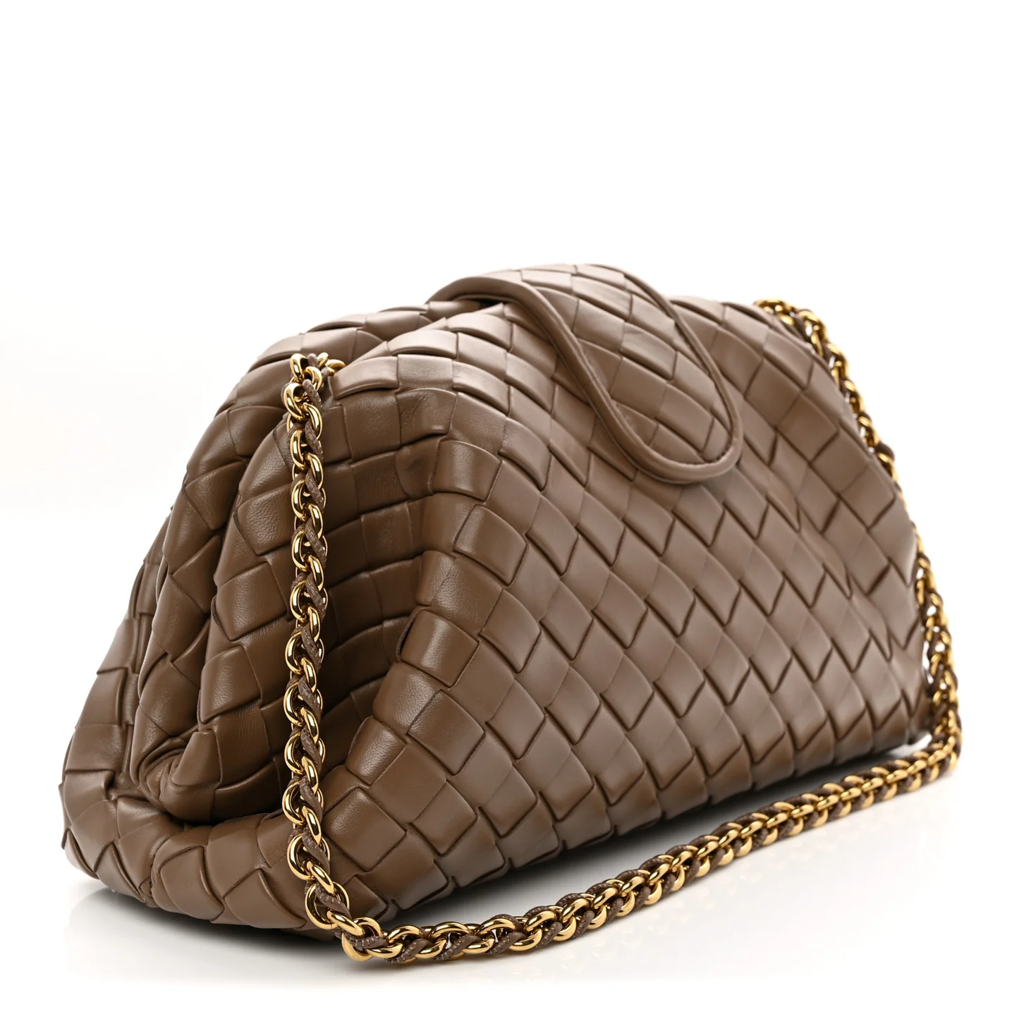 Bottega Veneta Nappa Intrecciato Teen The Lauren 1980 Clutch With Chain Pinecone - Image 3