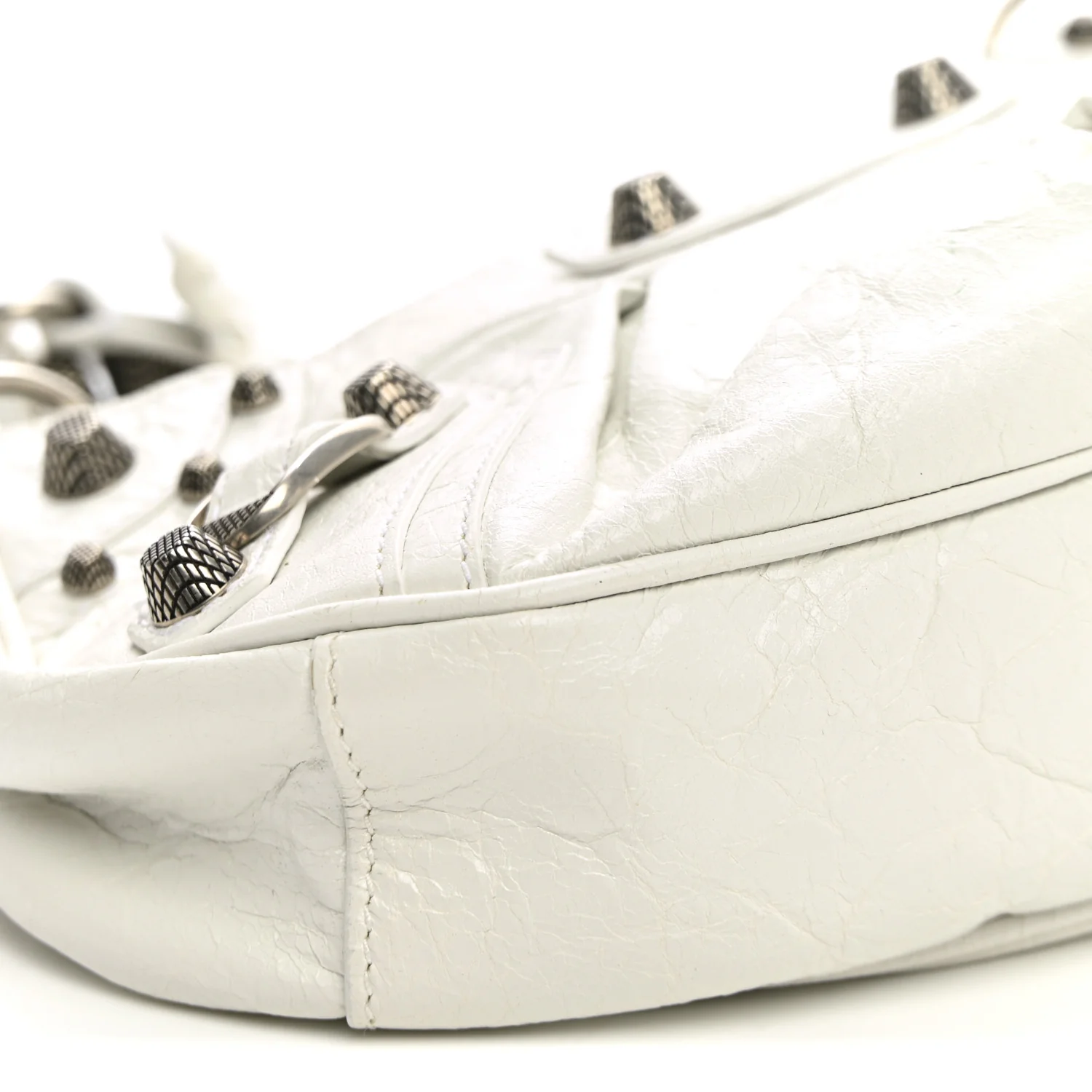 Balenciaga Agneau Arena Le Cagole Shoulder Bag XS Optic White - Image 9