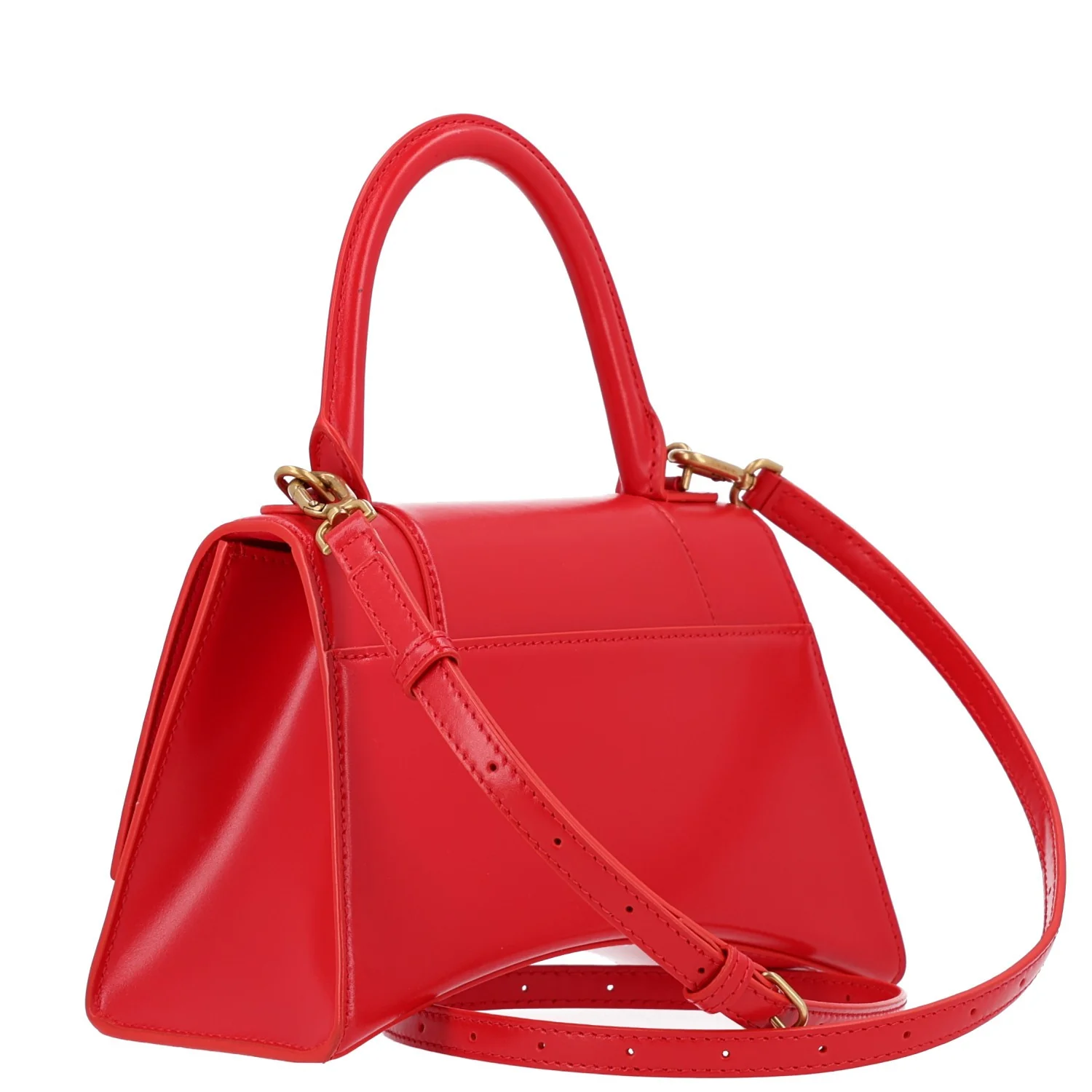 Balenciaga Shiny Box Calfskin Small Hourglass Top Handle Bag Bright Red - Image 3