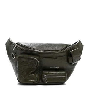 Balenciaga Agneau Arena Superbusy Belt Bag Khaki