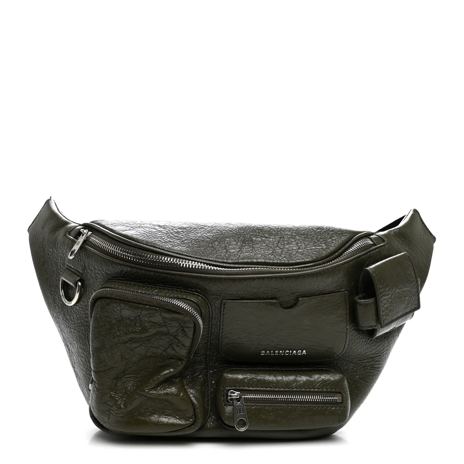 Balenciaga Agneau Arena Superbusy Belt Bag Khaki