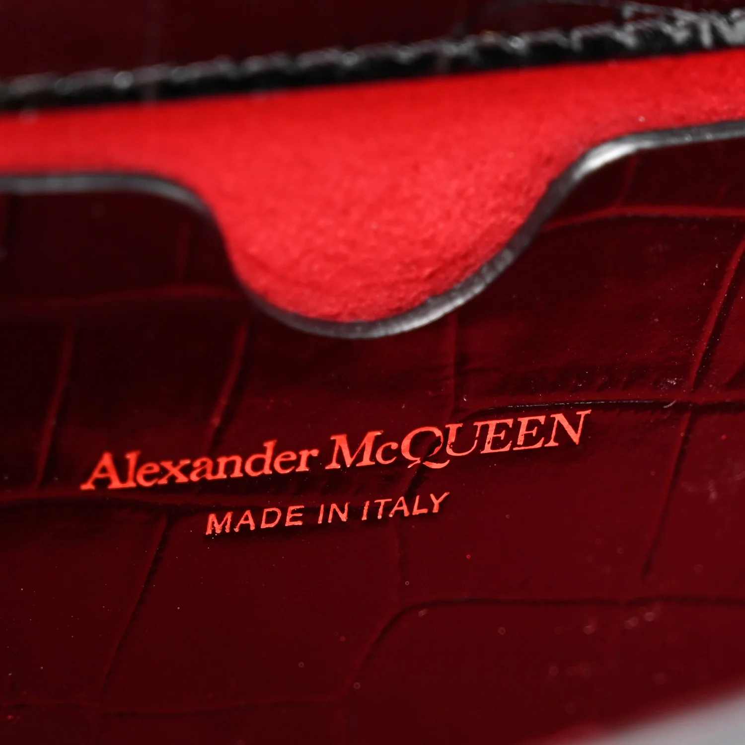 Alexander McQueen Shiny Crocodile Embossed Jeweled Satchel Black - Image 11