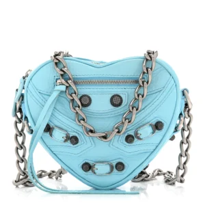 Balenciaga Agneau Arena Mini Le Cagole Heart Bag Blue