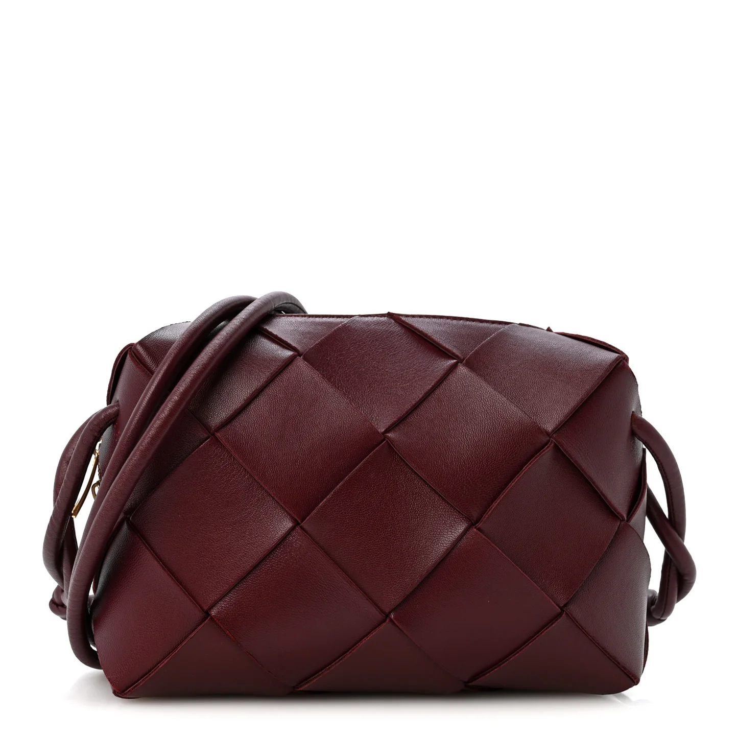 Bottega Veneta Lambskin Maxi Intrecciato Small Cassette Camera Bag Barolo - Image 2