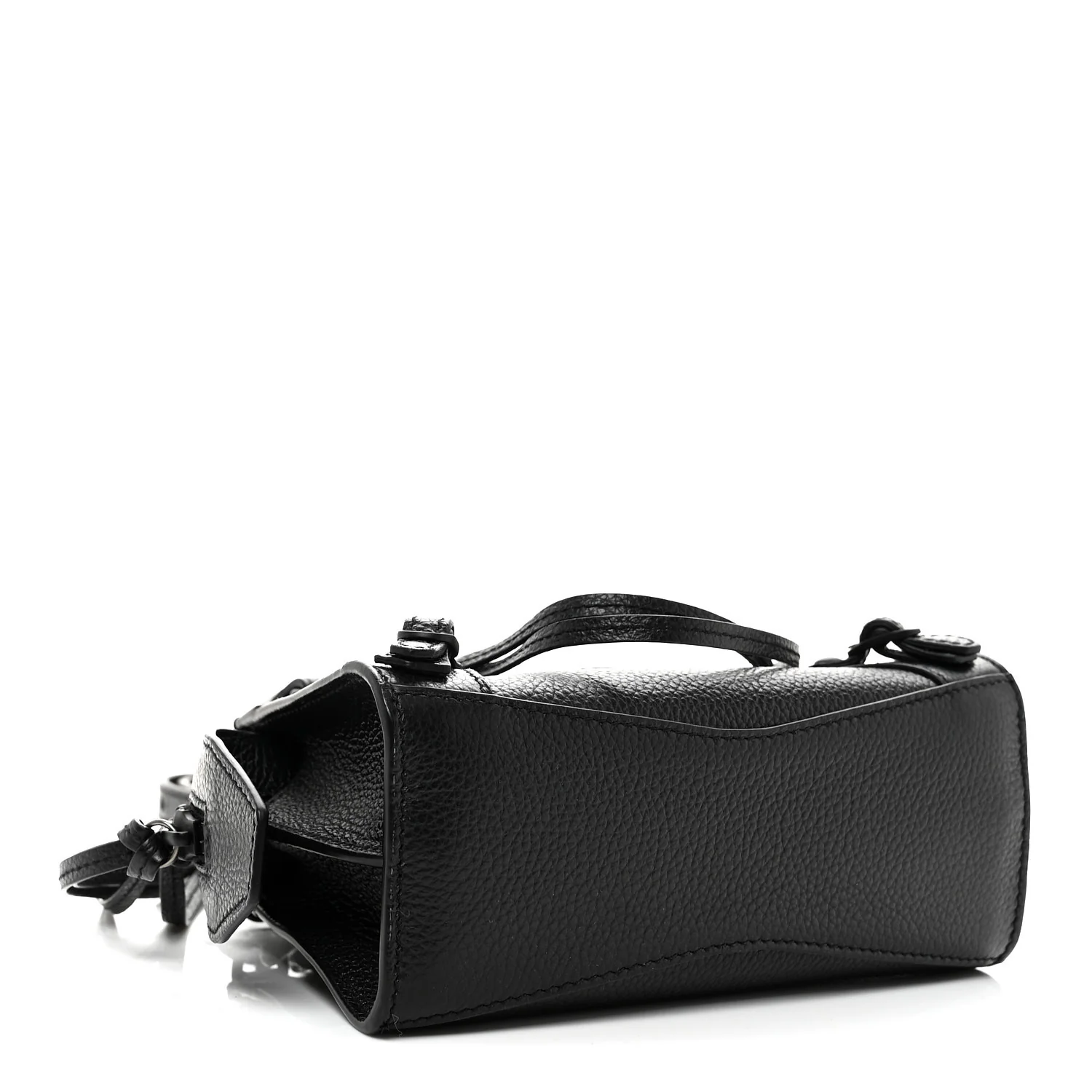Balenciaga Grained Calfskin Neo Classic Black Hardware Nano City Crossbody Black - Image 4