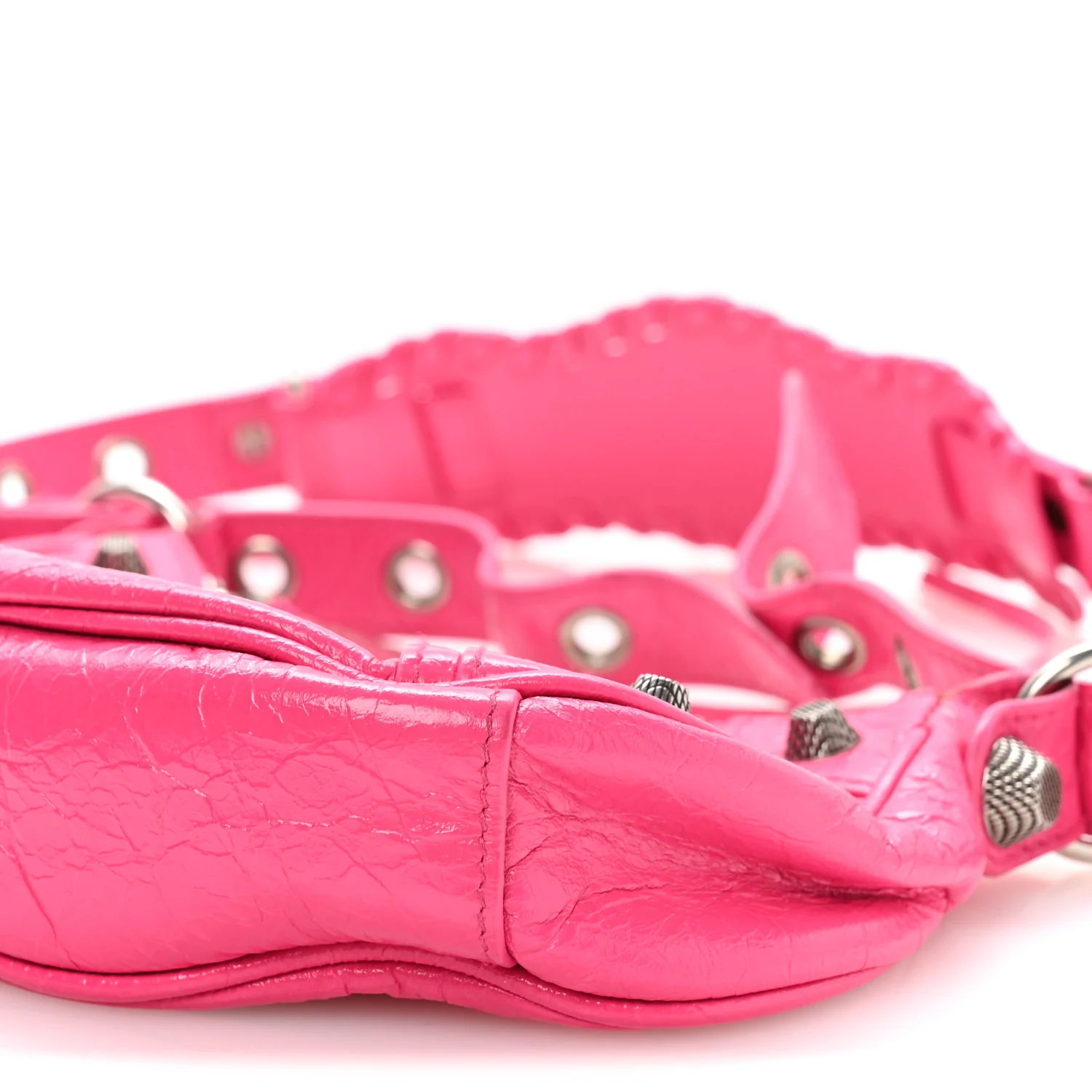Balenciaga Agneau Arena Le Cagole Shoulder Bag XS Hot Pink - Image 11