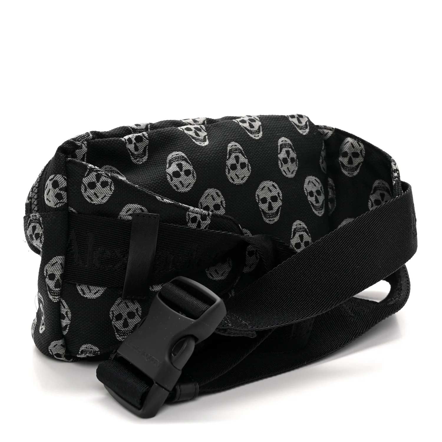 Alexander McQueen Jacquard Skull Belt Bag Black White - Image 3