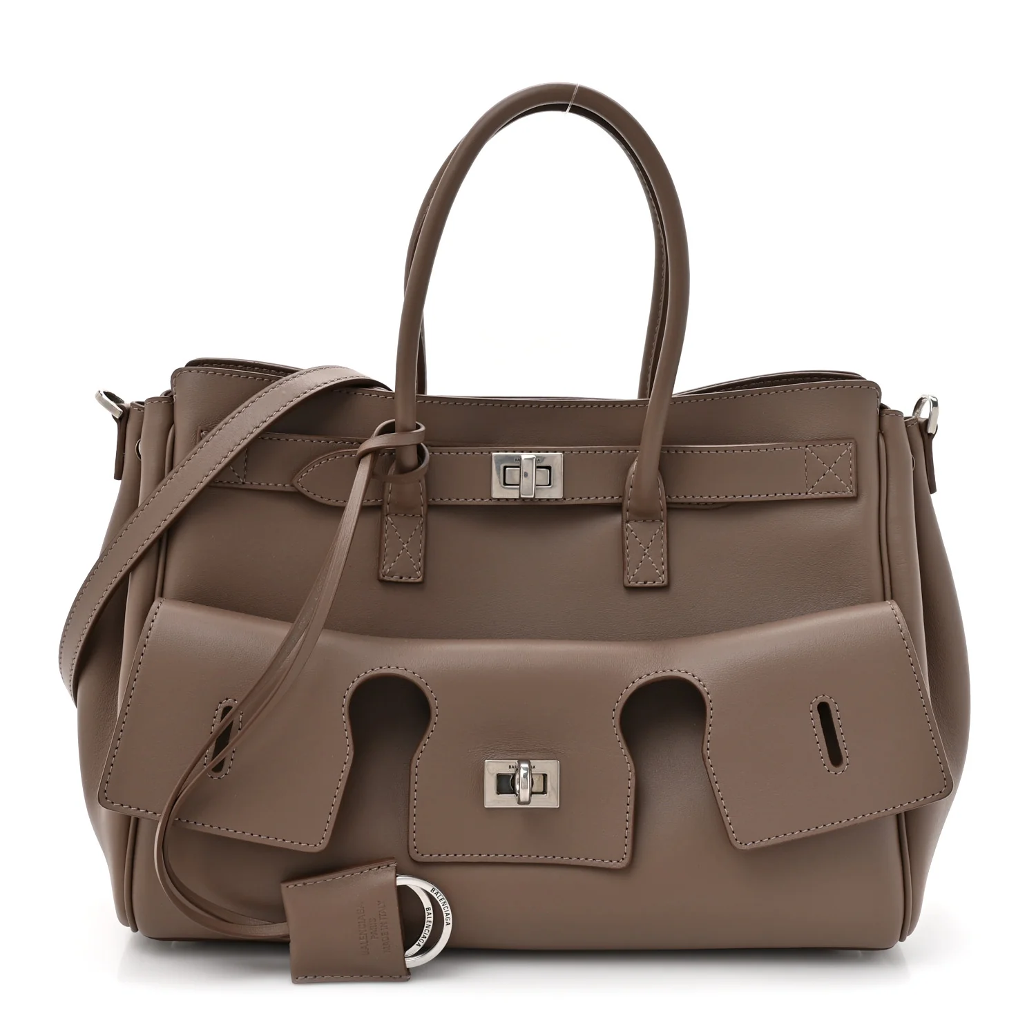 Balenciaga Smooth Calfskin Small Bel Air Carry All Bag Taupe
