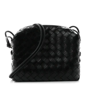 Bottega Veneta Nappa Intrecciato Small Loop Camera Bag Black