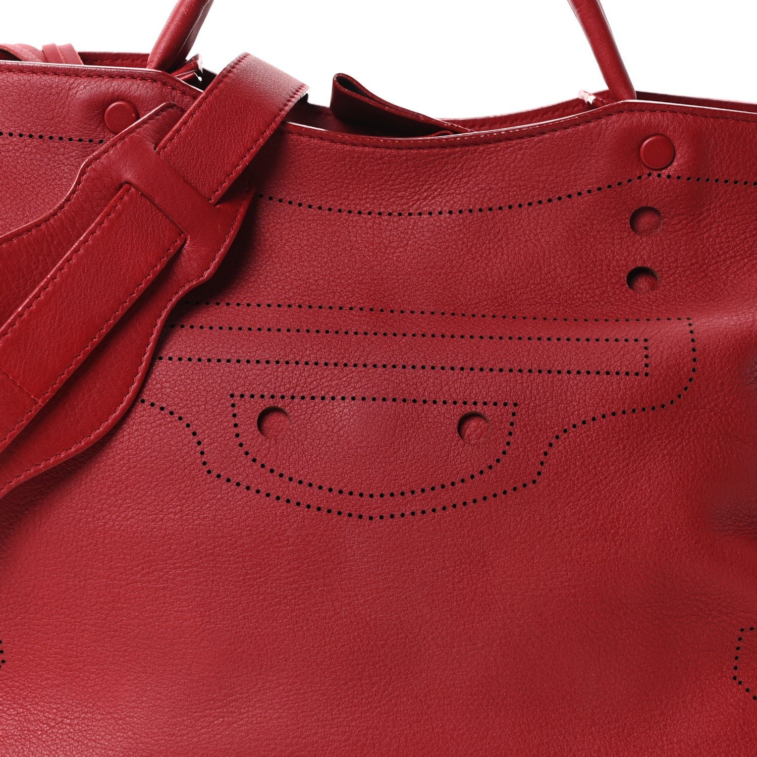 Balenciaga Veau Soyeux Perforated Blackout City Rouge Groseille - Image 8