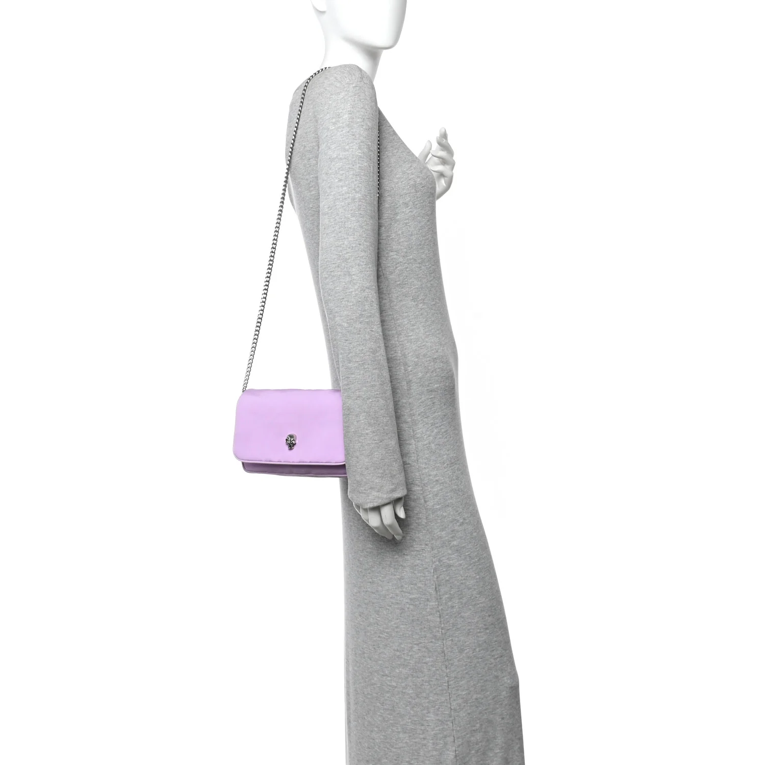 Alexander McQueen Nylon Skull Camera Crossbody Bag Lilac - Image 2