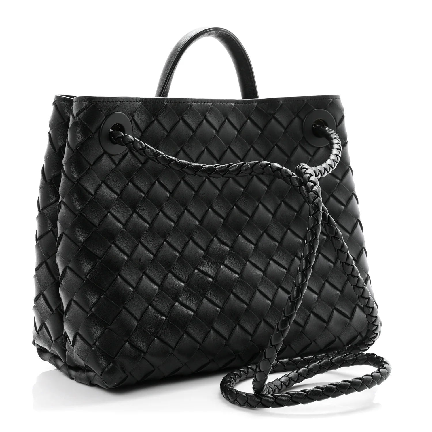 Bottega Veneta Nappa Intrecciato Small Andiamo Shoulder Bag Black - Image 3
