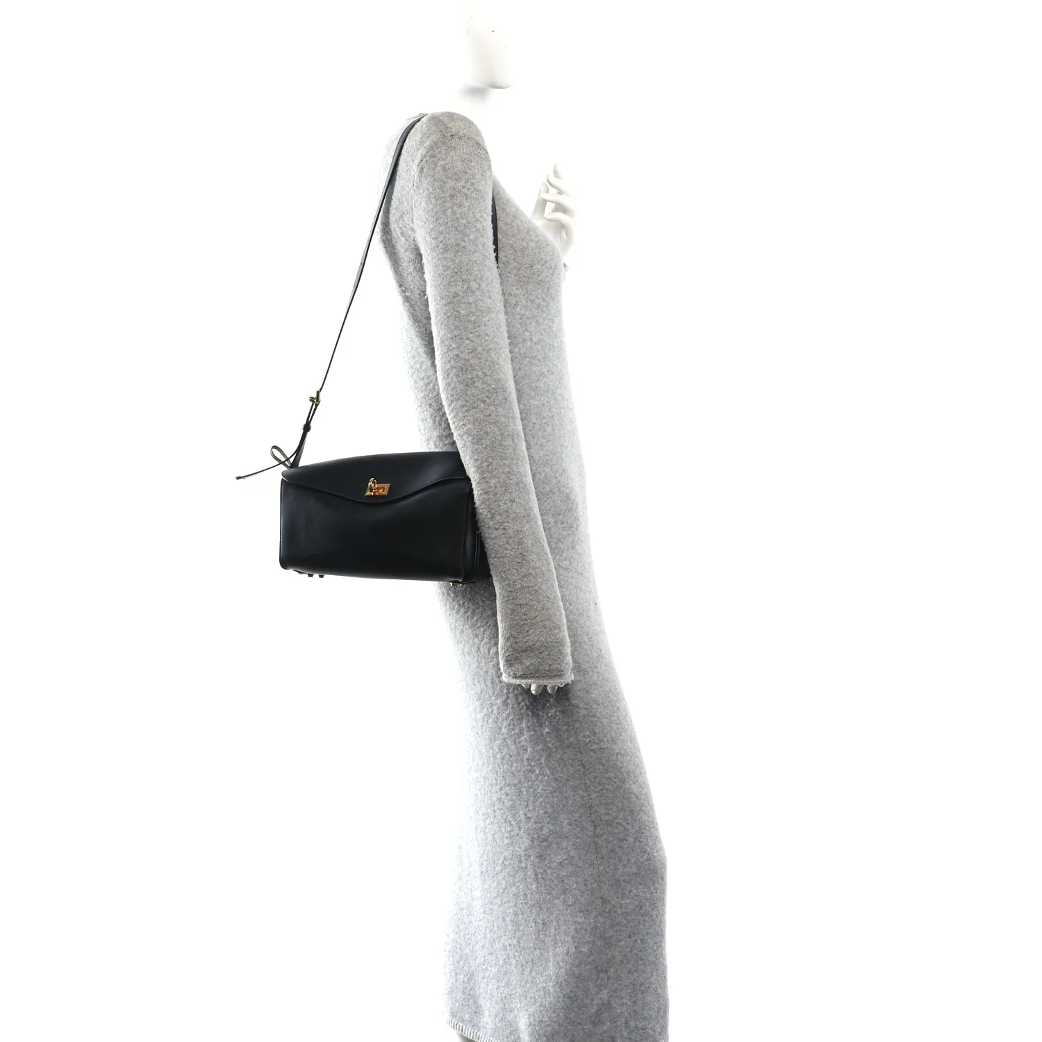 Balenciaga Smooth Calfskin Medium Le 7 Shoulder Bag Black - Image 2