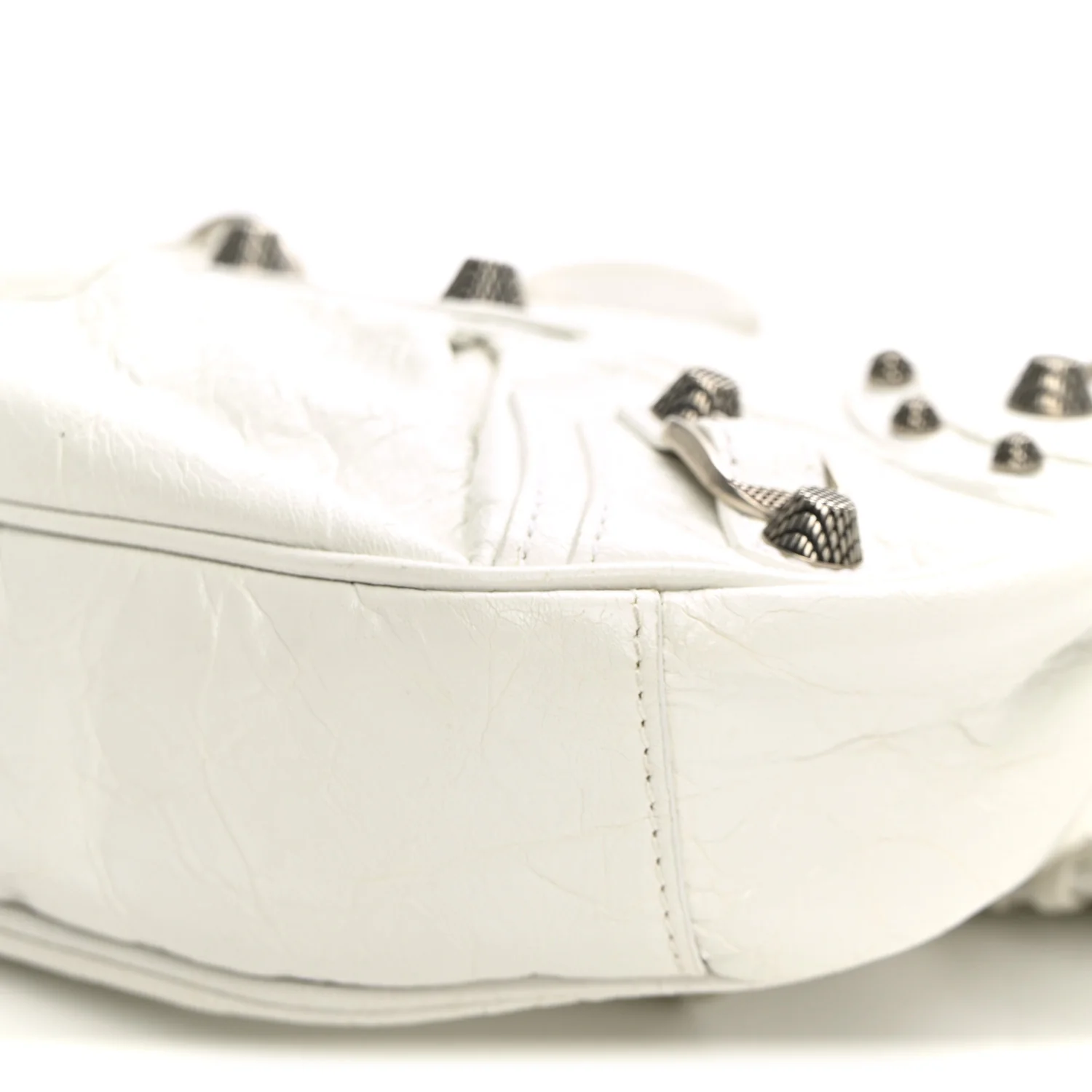 Balenciaga Agneau Arena Le Cagole Shoulder Bag XS Optic White - Image 10