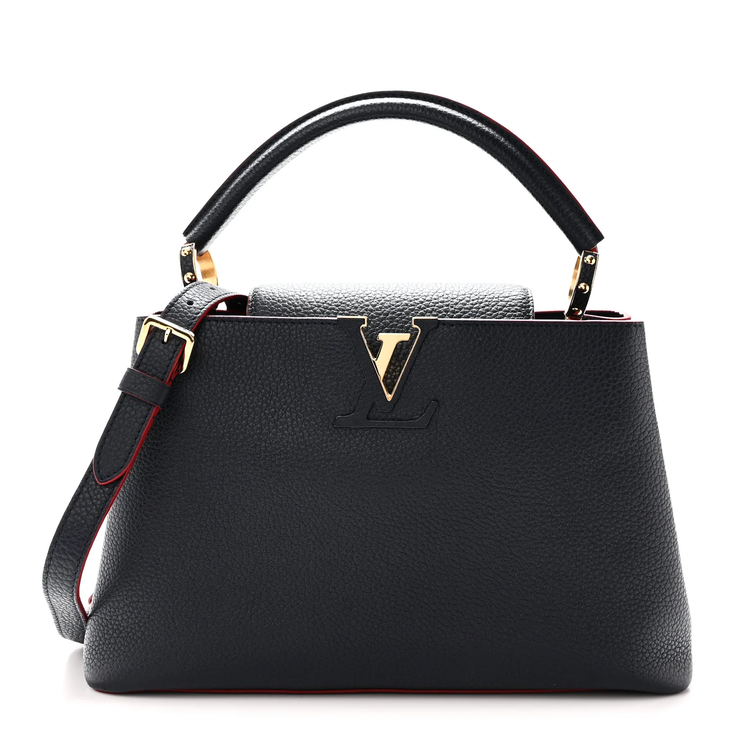 Louis Vuitton Taurillon Capucines PM Marine Rouge