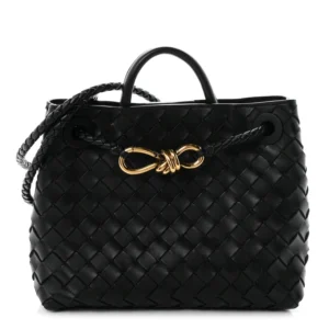 Bottega Veneta Nappa Intrecciato Small Andiamo Shoulder Bag Black