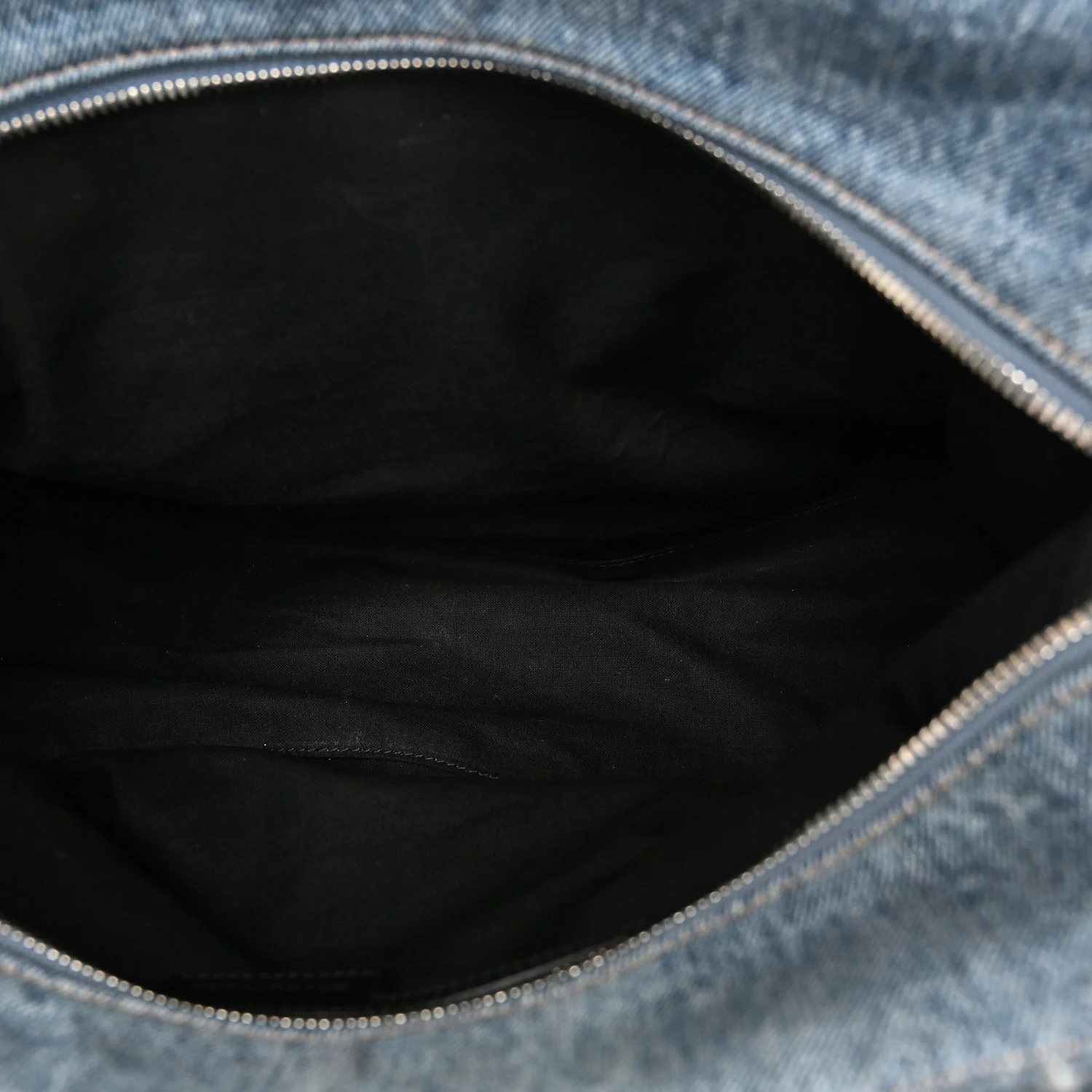 Balenciaga Washed Frayed Denim Crystal Neo Cagole City Handbag Blue - Image 6