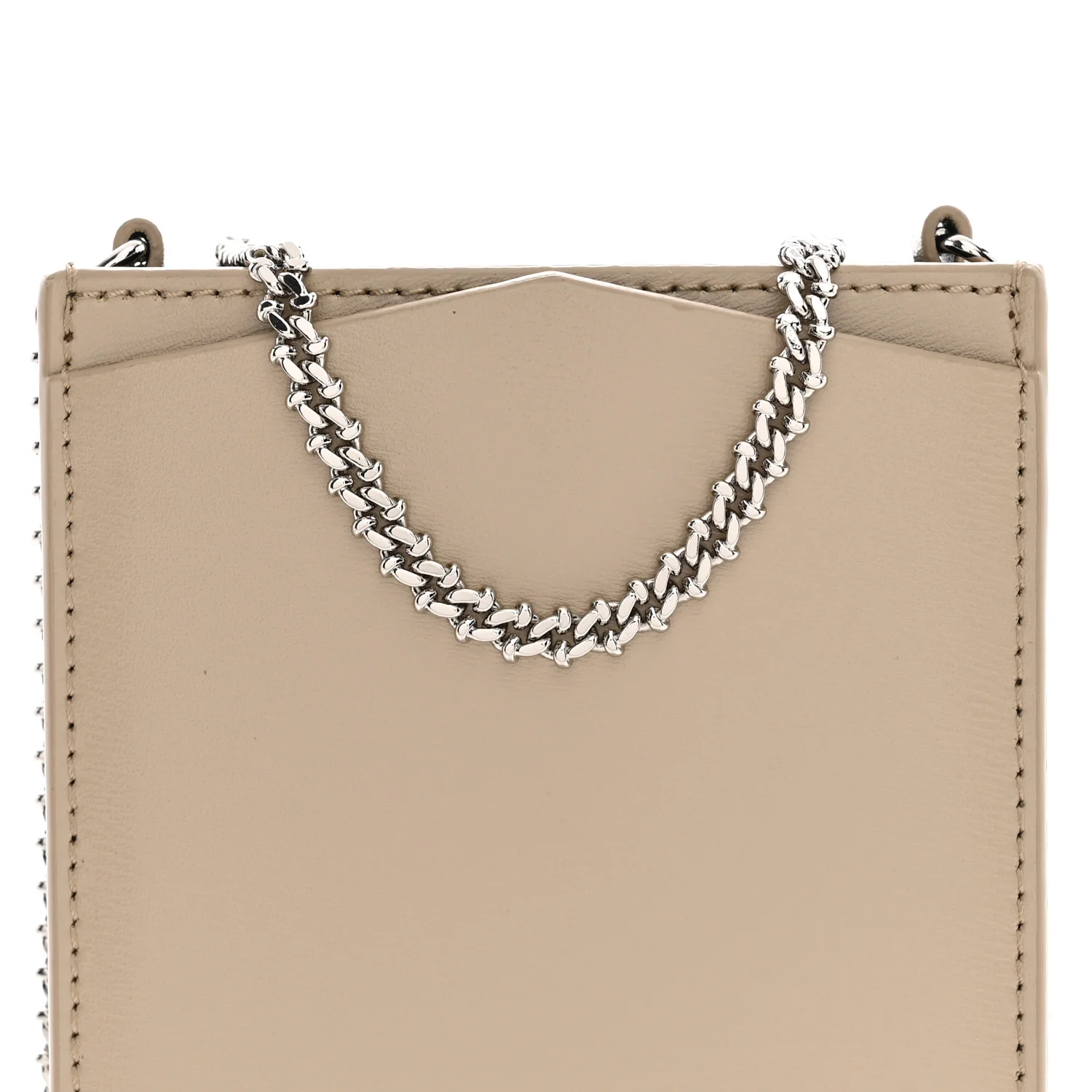 Alexander McQueen Calfskin Chain Phone Case Beige - Image 3