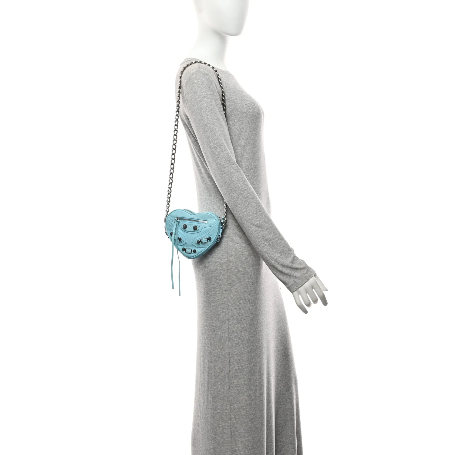 Balenciaga Agneau Arena Mini Le Cagole Heart Bag Blue - Image 2