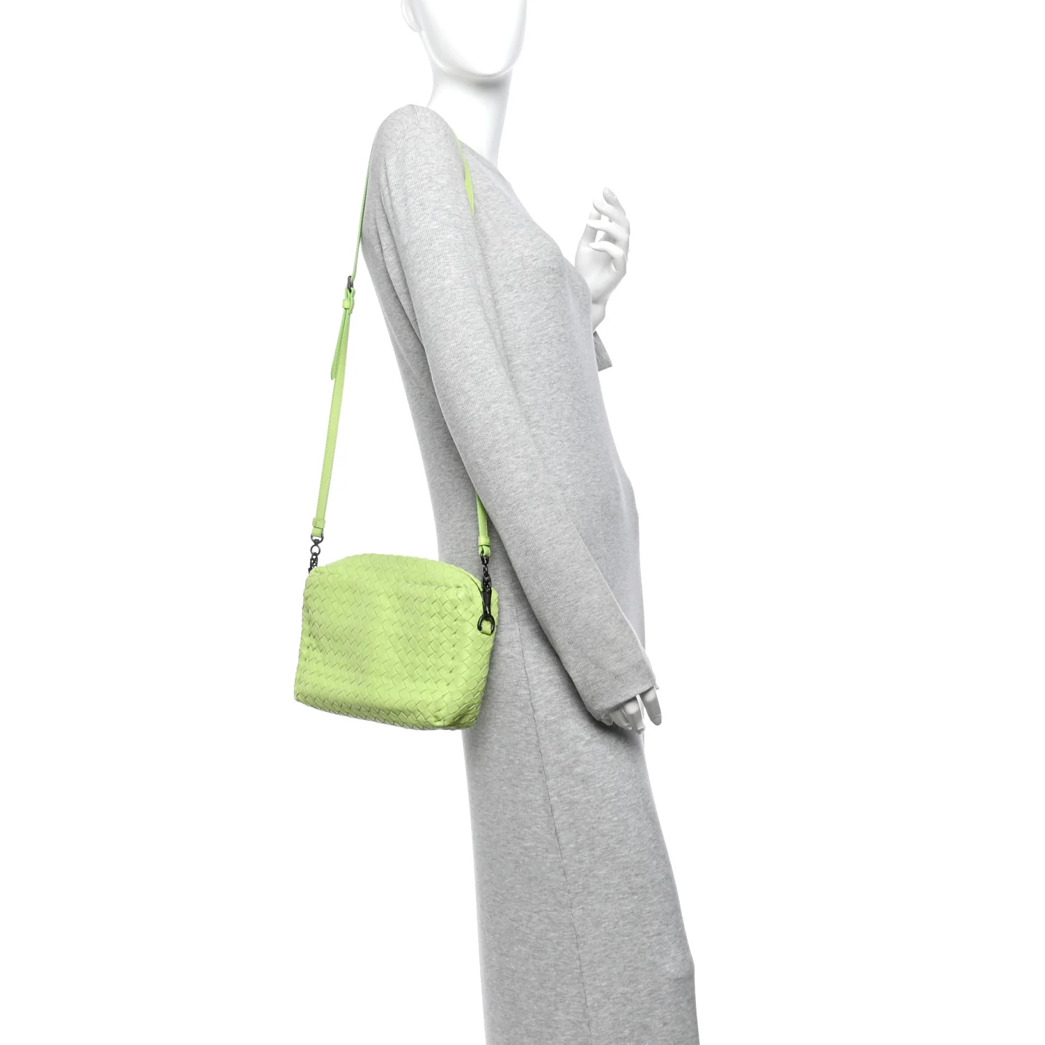 Bottega Veneta Nappa Intrecciato Small Camera Bag Acid Kiwi - Image 2