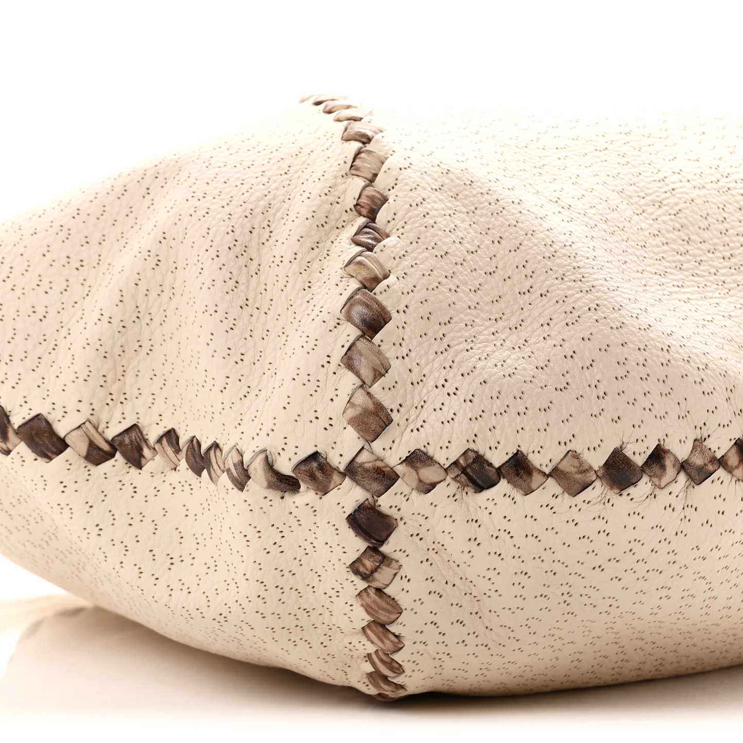 Bottega Veneta Cervo Deerskin Perforated Pekary Hobo Cream - Image 9