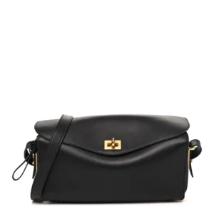 Balenciaga Smooth Calfskin Medium Le 7 Shoulder Bag Black