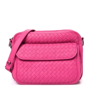 Bottega Veneta Nappa Intrecciato Messenger Bag Rosa Shock