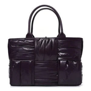 Bottega Veneta Foulard Intrecciato Pleated Medium Arco Tote Dark Mystic