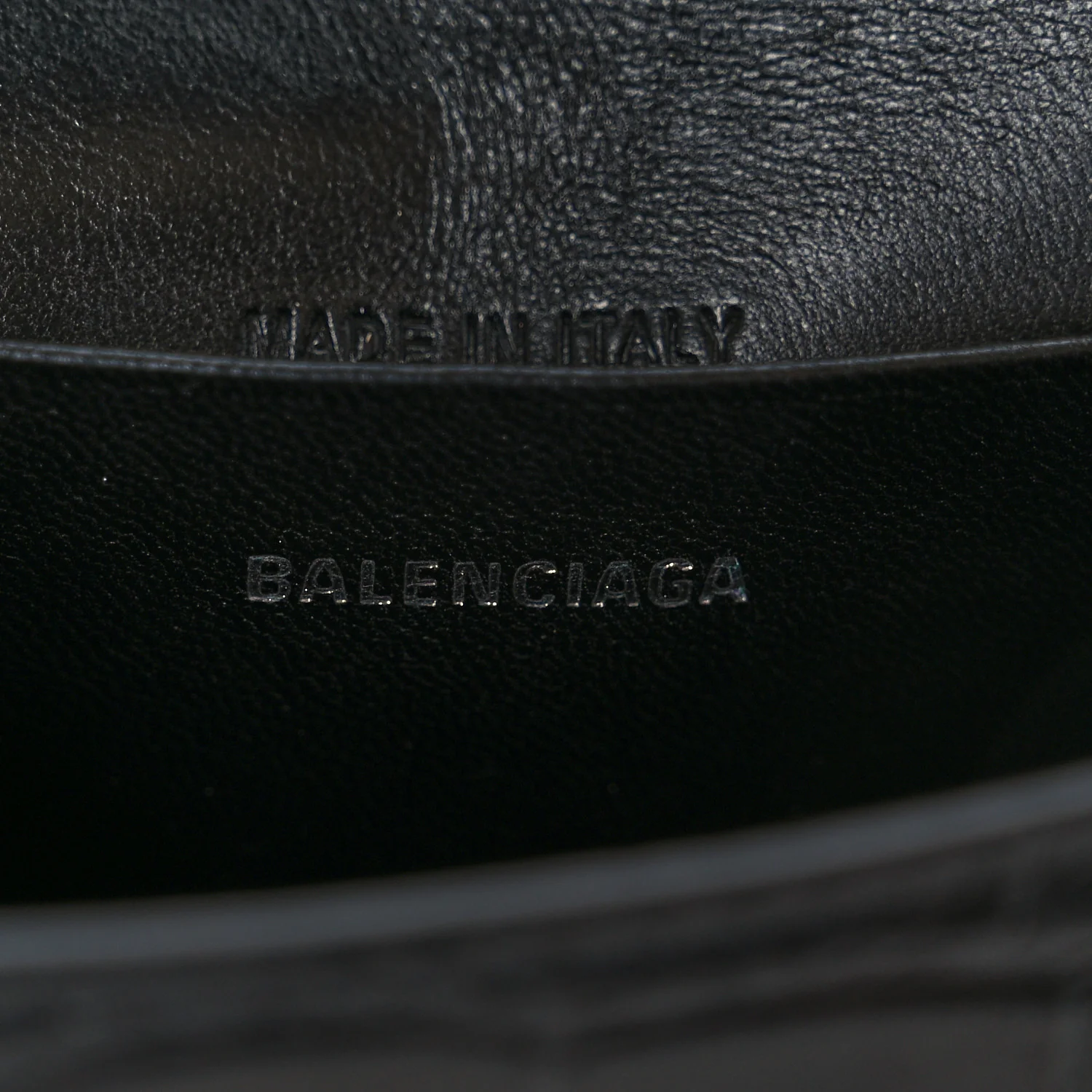 Balenciaga Shiny Calfskin Monochrome Crocodile Embossed Hourglass Top Handle Bag Mini Black - Image 7