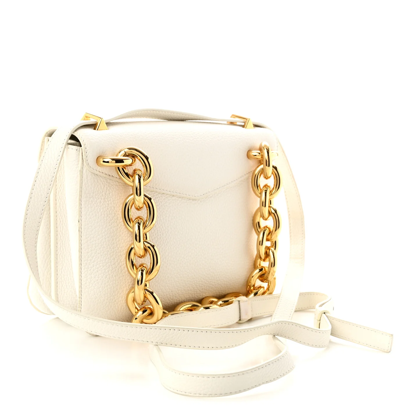 Bottega Veneta Calfskin Mount Envelope Bag White - Image 3