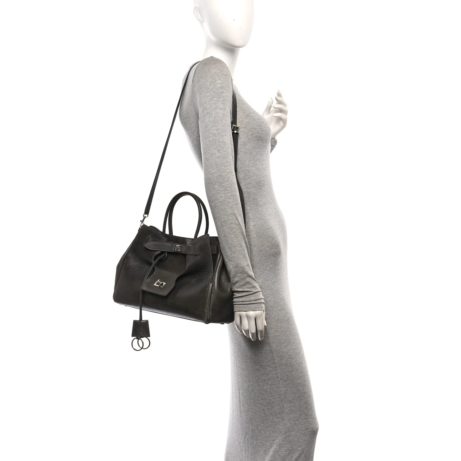 Balenciaga Vegetable Tanned Lambskin Small Bel Air Carry All Bag Grey - Image 2