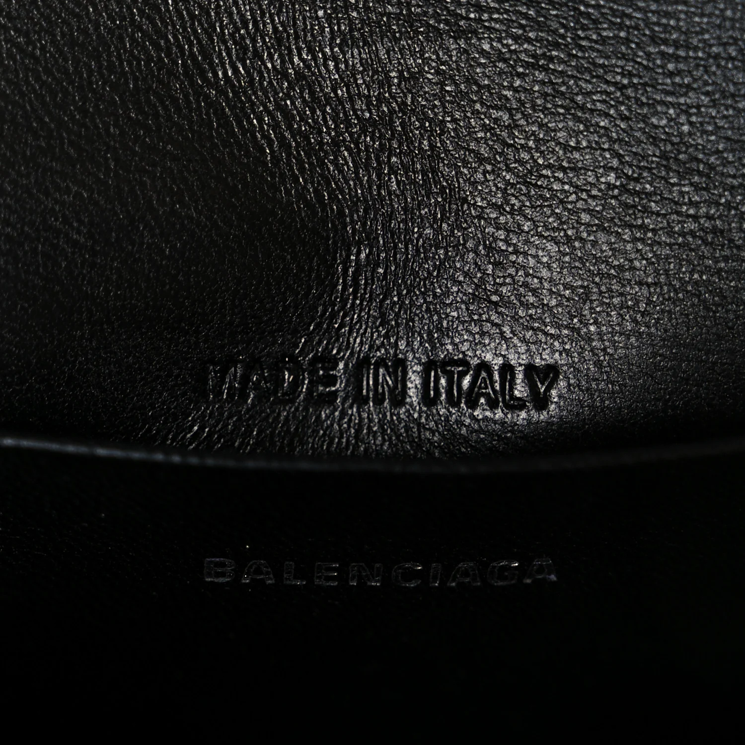 Balenciaga Shiny Calfskin Monochrome Crocodile Embossed Hourglass Top Handle Bag Mini Black - Image 6