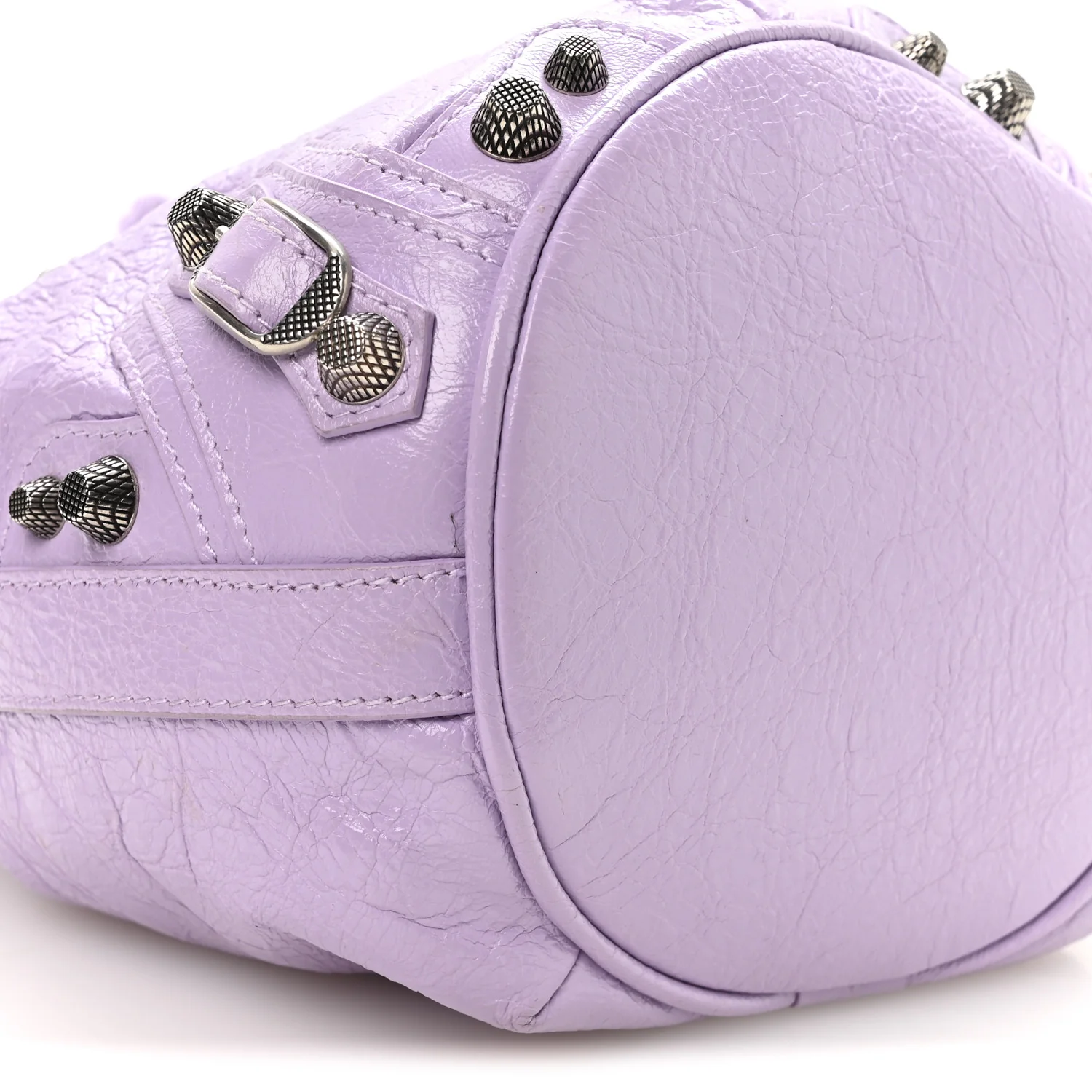 Balenciaga Agneau Arena Le Cagole Bucket Bag XS Lilac - Image 9