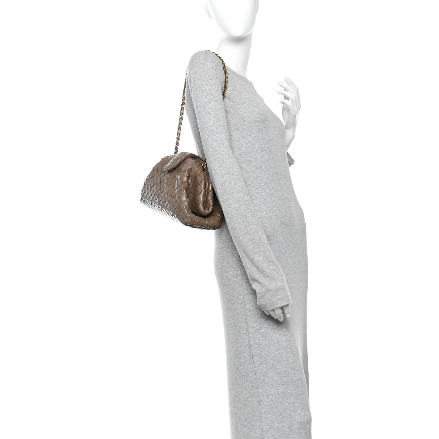 Bottega Veneta Nappa Intrecciato Teen The Lauren 1980 Clutch With Chain Pinecone - Image 2
