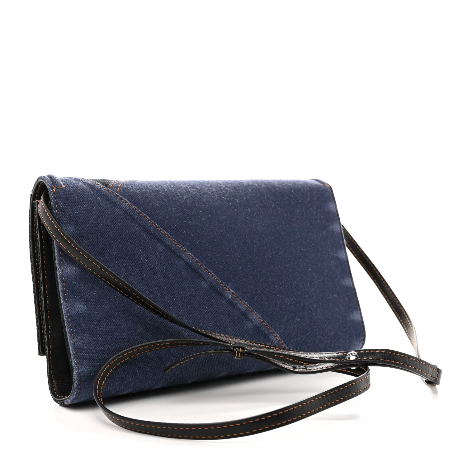 Alexander McQueen Denim Calfskin The Story Shoulder Bag Blue - Image 3