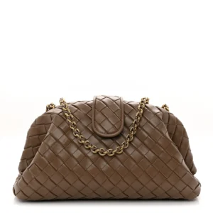 Bottega Veneta Nappa Intrecciato Teen The Lauren 1980 Clutch With Chain Pinecone
