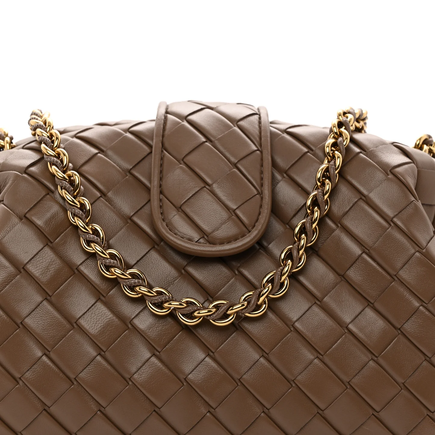 Bottega Veneta Nappa Intrecciato Teen The Lauren 1980 Clutch With Chain Pinecone - Image 7